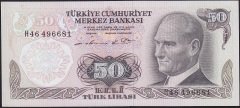 6.Emisyon 1.Tertip 50 Lira H46 496681 Çil