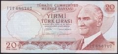 6.Emisyon 4.Tertip 20 Lira I77 686707 Çil