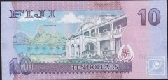 Fiji 10 Dolar 2013 Çilaltı Çil Pick116a Bandrol Baskı İzi Var