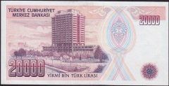 7.Emisyon 1.Tertip 20000 Lira C68 693583 Çilaltı Çil ( Bandrol baskı izleri var )