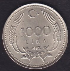 1992 Yılı 1000 Lira Çilaltı