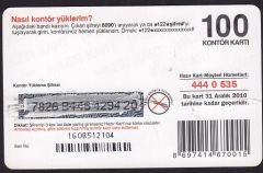 Turkcell Hazır Kart 100 Kontör 2010