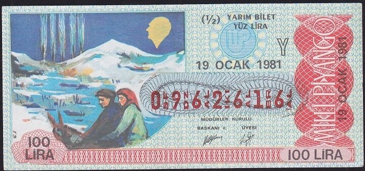 1981 19 Ocak Yarım Bilet - Y Serisi