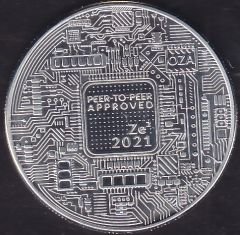 Bitcoin Gümüş Rengi Plastik Kapsülünde Çil