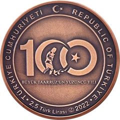 2022 Yılı 2.5 Lira Büyük Taarruz'un 100. Yılı Hatıra Para Sertifikalı Çil