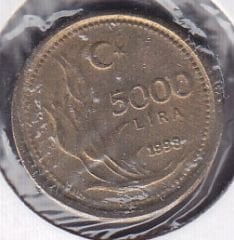 1998 Yılı 5000 Lira Çil ( Kalın Baskı )