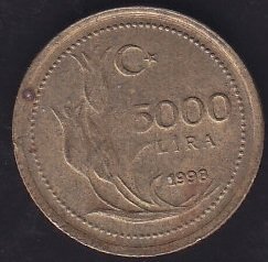 1998 Yılı 5000 Lira İnce Baskı