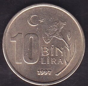 1997 Yılı 10000 Lira ( İnce Baskı )