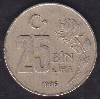 1996 Yılı 25000 Lira