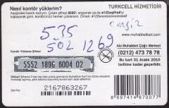 Turkcell Muhabbet Kart 250 Kontör 2010