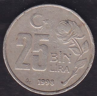 1998 Yılı 25000 Lira