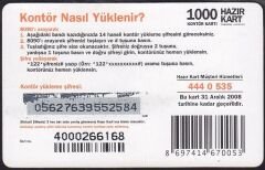 Turkcell Hazır Kart 1000 Kontör 2008