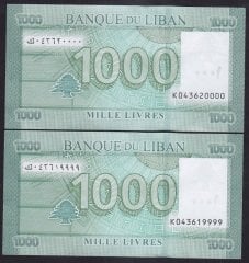 LÜBNAN 1000 LİVRES 2016 ÇİL SERİ TAKİPLİ 19999 - 20000