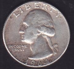 Amerika Çeyrek Dolar 1964 Gümüş