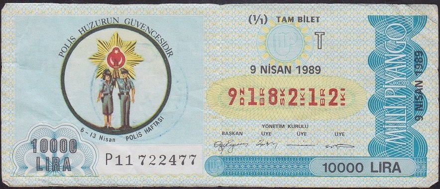 1989 9 Nisan Tam Bilet - T Serisi