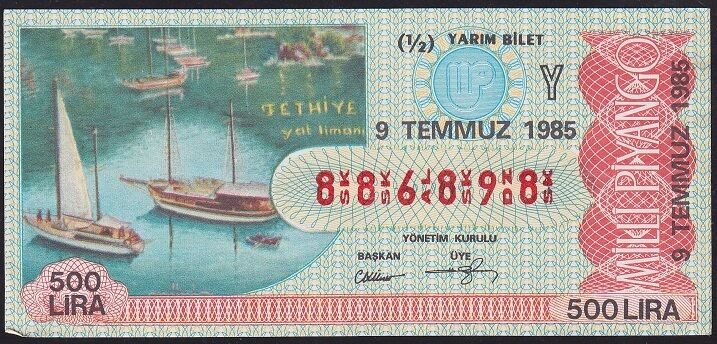 1985 9 Temmuz Yarım Bilet - Y Serisi