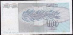 Yugoslavya 100 Dinar 1992 Çok Temiz+