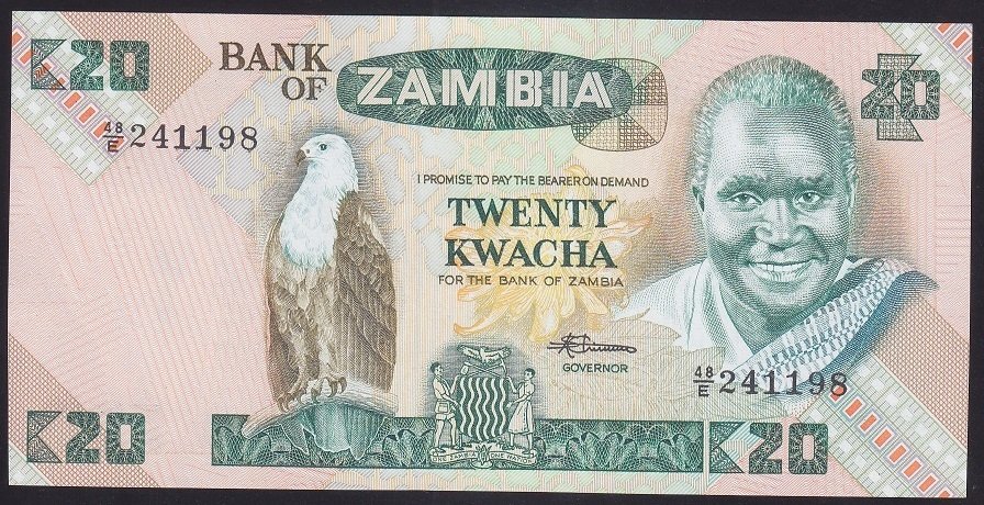 Zambia 20 Kwacha 1980 ÇİL Pick 27e