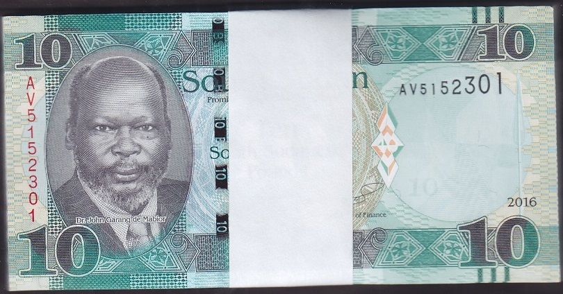 South Sudan 10 Pound 2016 Çil Deste (100 Adet)