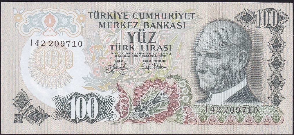 6.Emisyon 2.Tertip 100 Lira I42 209710 Çilaltı Çil