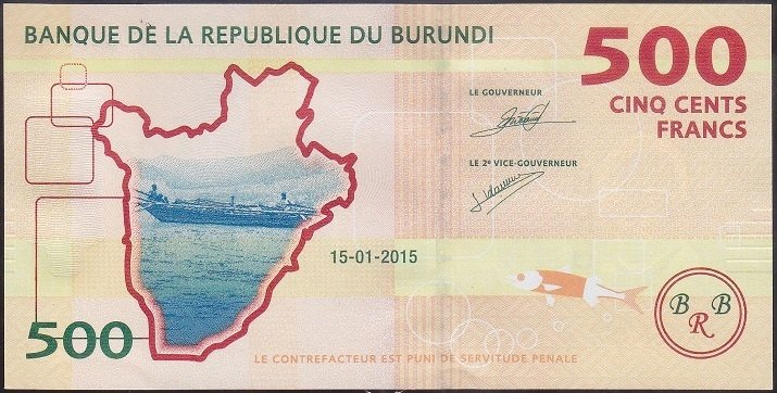Burundi 500 Frank 2015 Çil Pick50