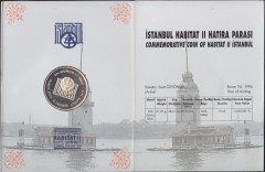 1996 Yılı Habitat 2 Kent Zirvesi İstanbul Hatıra 1.000.000 Lira özel ambalajında  Gümüş Çil