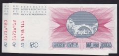 BOSNA HERSEK 50 DİNAR 1992 ÇİL - 10 ADET SERİ TAKİPLİ