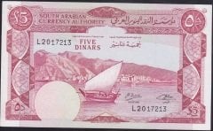 Yemen Demokratik Cumhuriyeti 5 Dinar 1967 Çok Çok Temiz+ Pick 4b