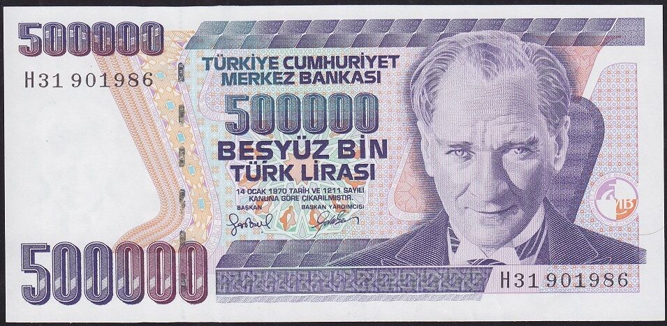 7.Emisyon 4.Tertip 500000 Lira H31 901986 Çilaltı Çil