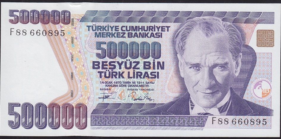 7.Emisyon 3.Tertip 500000 Lira F88 660895 Çilaltı Çil