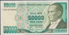 7.Emisyon 1.Tertip 50000 Lira I38 879868 Çilaltı Çil