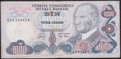 6.EMİSYON 2.TERTİP 1000 LİRA E13 219623 ÇOK TEMİZ