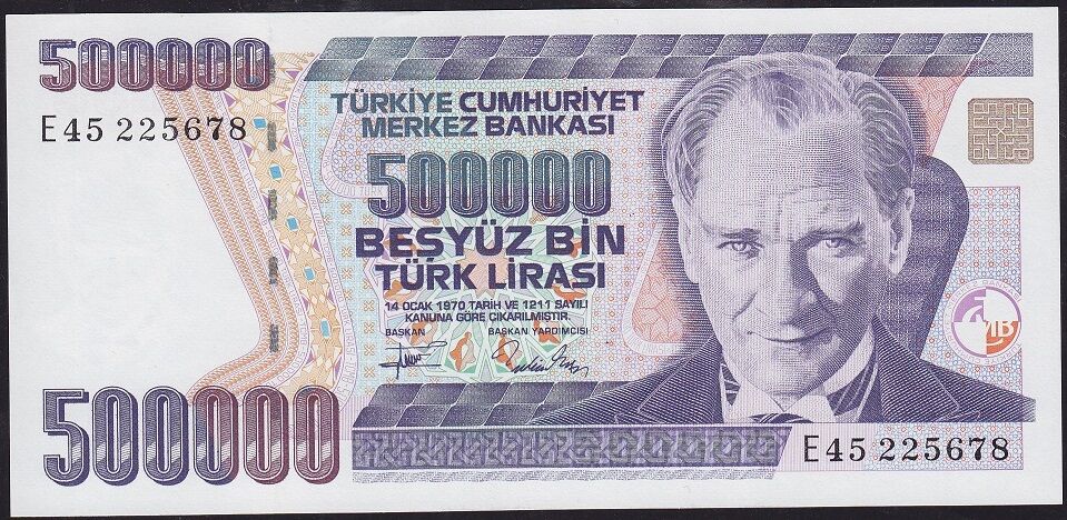 7.Emisyon 3.Tertip 500000 Lira E45 225678 Çilaltı Çil