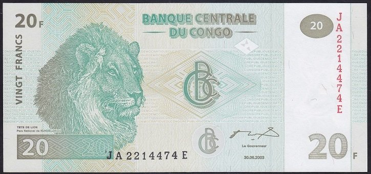 KONGO 20 FRANK 2003 ÇİL