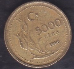 1998 Yılı 5000 Lira Kalın Baskı