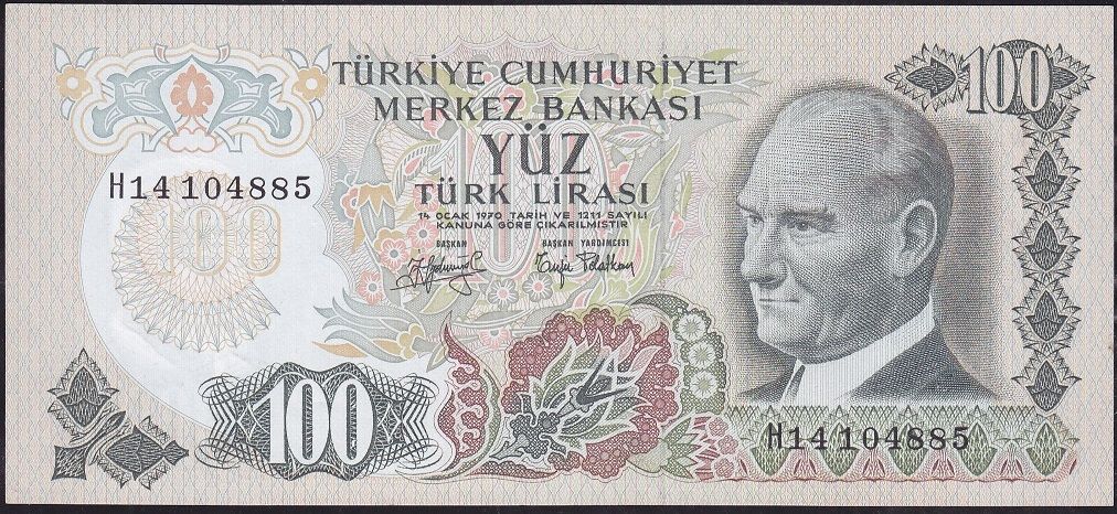 6.Emisyon 2.Tertip 100 Lira H14 104885 Çilaltı Çil