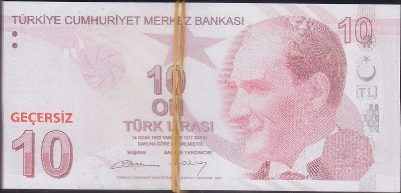 9. Emisyon 10 Lira Deste (100 Adet) Geçersiz Düğün Parası