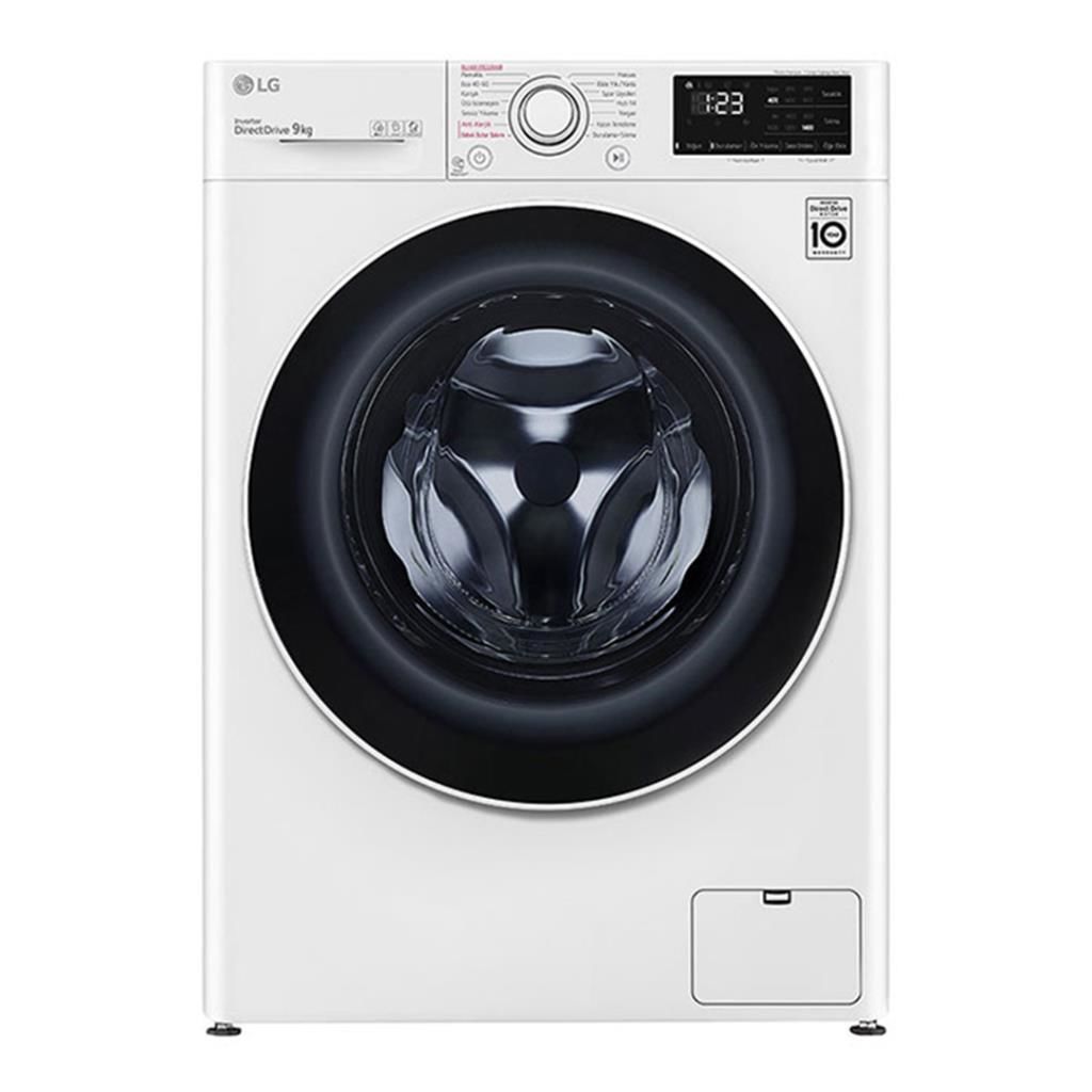 LG F4V3VYW0WE Çamaşır Makinesi 9 Kg Yıkama 1400 Devir Buharlı Beyaz