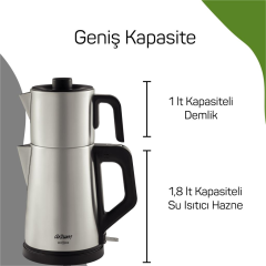 Arzum AR3129 Deminde Çay Makinesi - Inox