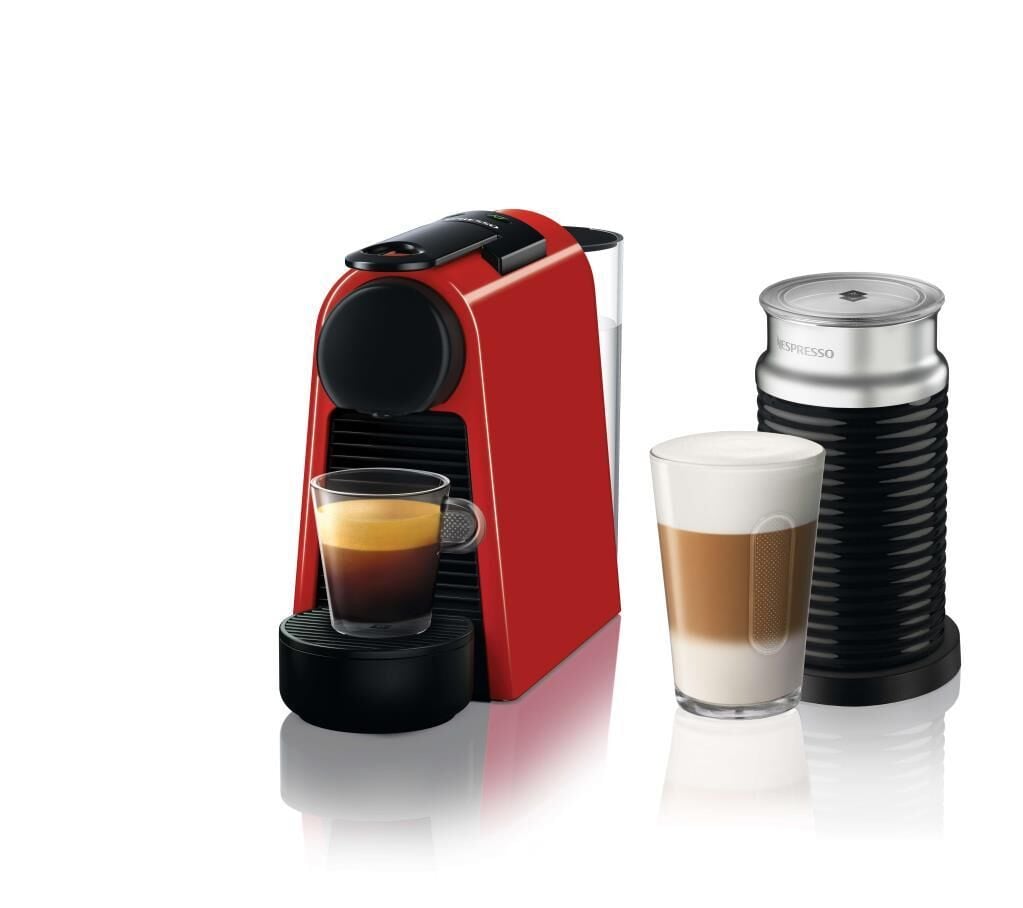 Nespresso D35 Essenza Mini Kapsüllü Kahve Makinesi ve Süt Köpürtücü Aksesuar Kırmızı