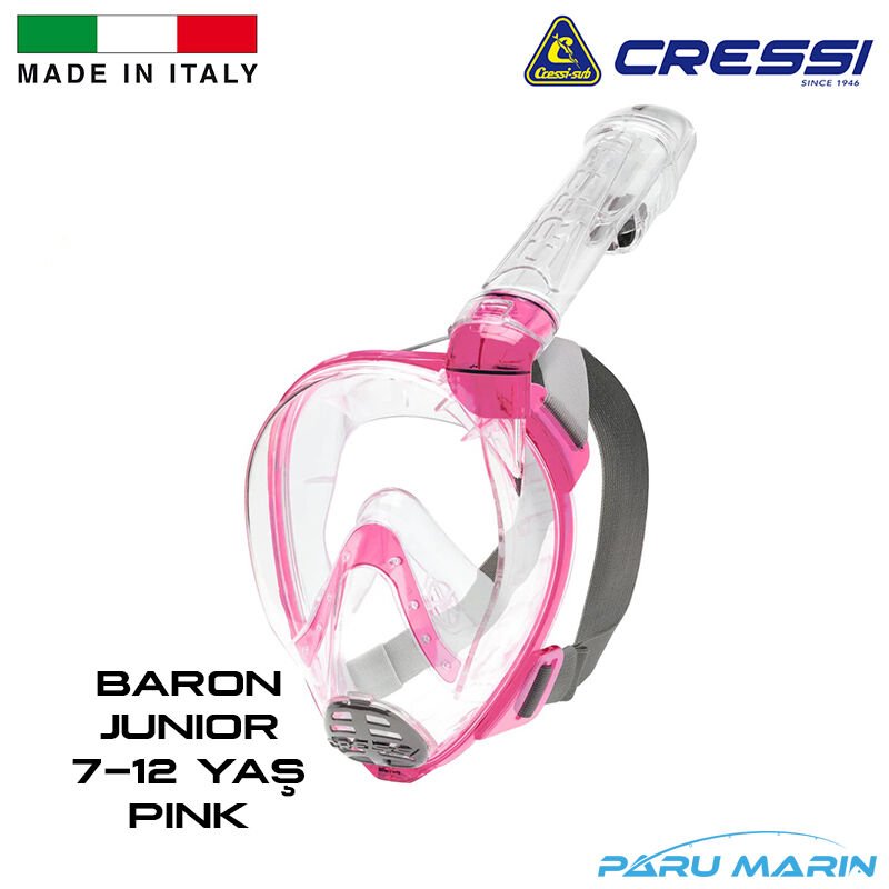 Cressi Baron Junior 7-12 Yaş PINK Tam Yüz Maskesi
