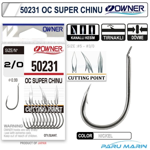 Owner 50231 Cut Super Chinu No:2/0 Tekli İğne