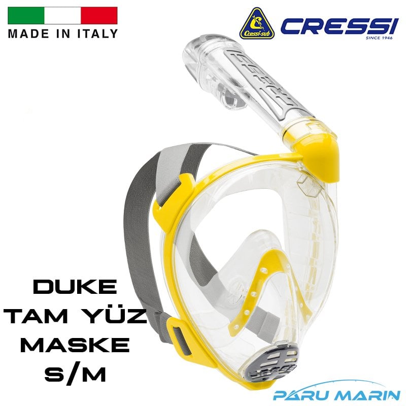 Cressi Duke Tam Yüz Maske S/M Yellow