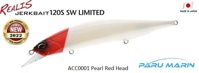 DUO Realis Jerkbait 120SP SW ACC001 / Pearl Red Head