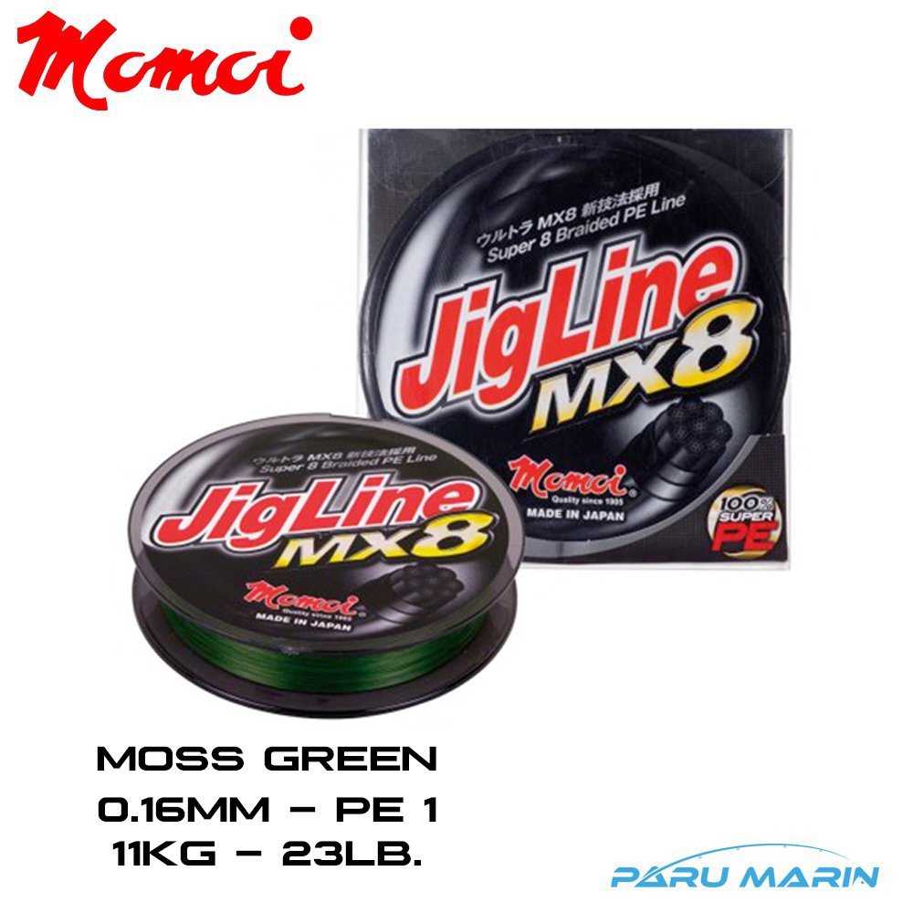 Momoi Jigline MX8 0.16mm 300mt. Yeşil İp Misina