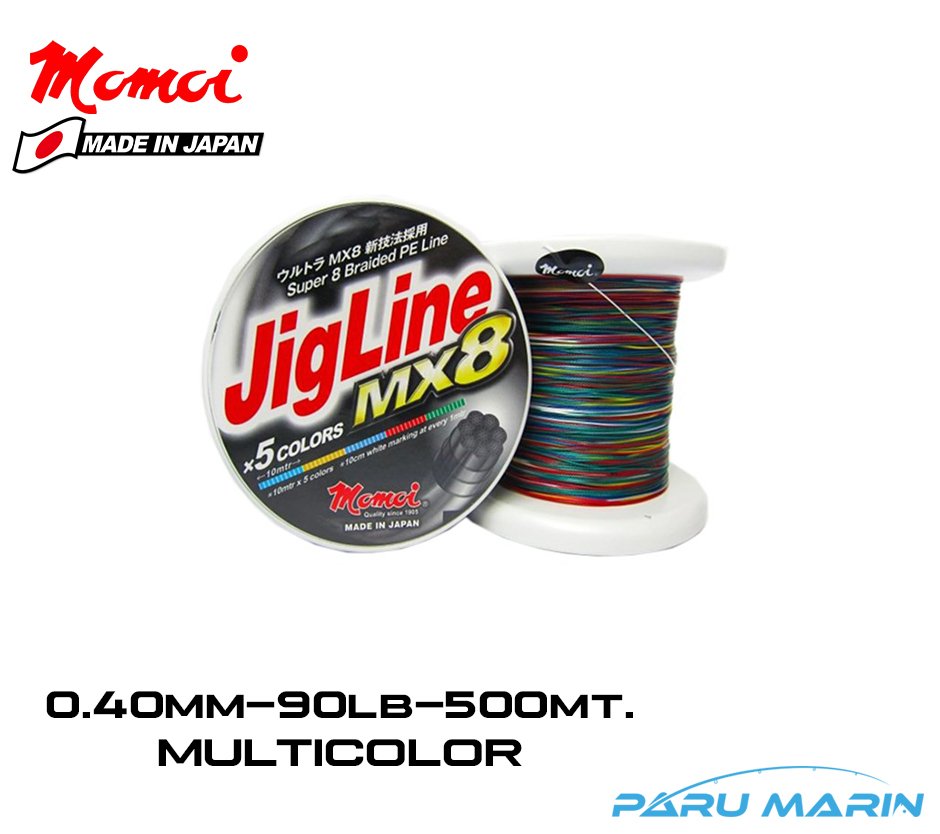 Momoi Jigline MX8 0.40mm 500mt. Multicolor İp Misina