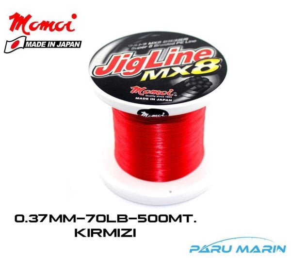 Momoi Jigline MX8 0.37mm 500mt. Kırmızı İp Misina