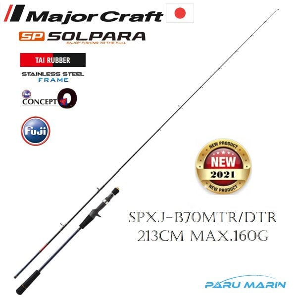 Major Craft Solpara New SPXJ-B70MTR/DTR Tai Rubber Kamış 213cm Max 160gr.