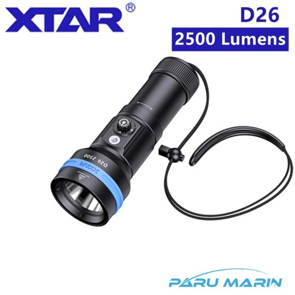 XTAR D26 2500S Dalış Feneri 100mt. 2500 Lümen