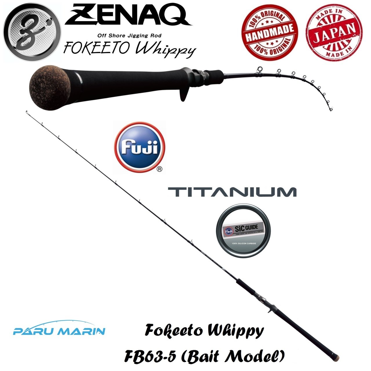 Zenaq Fokeeto Whippy FB63-5 Jig Kamışı  190 cm. Max. 210 g.